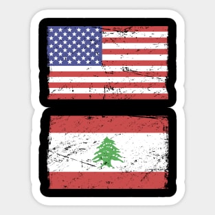 American & Lebanese Flag | Lebanon Graphic Sticker